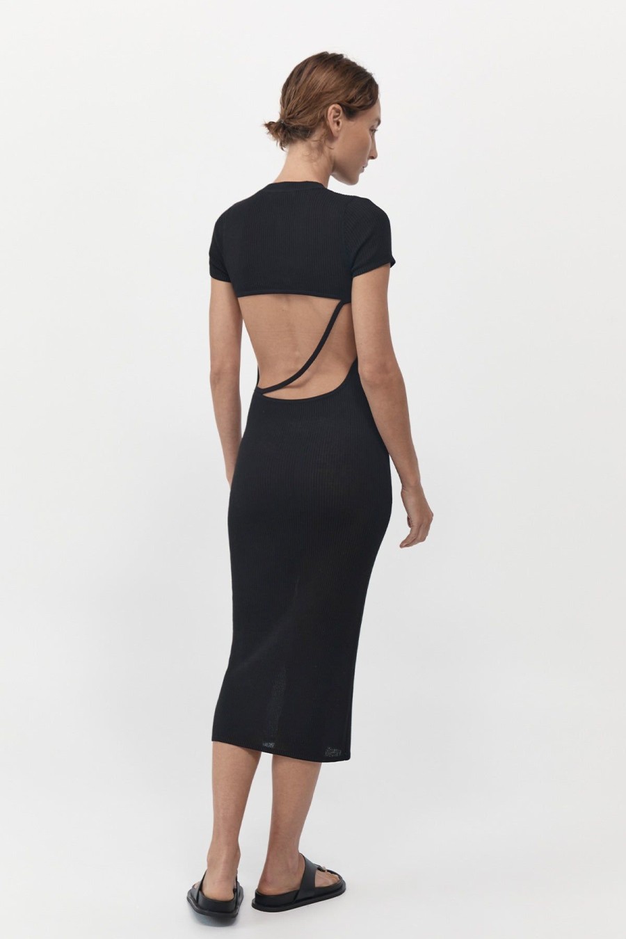 ST. AGNI Cut Out Knit Dress - Black | Dresses