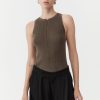 ST. AGNI Stitch Detail Tank - Kelp | Tops