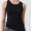 ST. AGNI Organic Cotton Singlet - Black | Tops