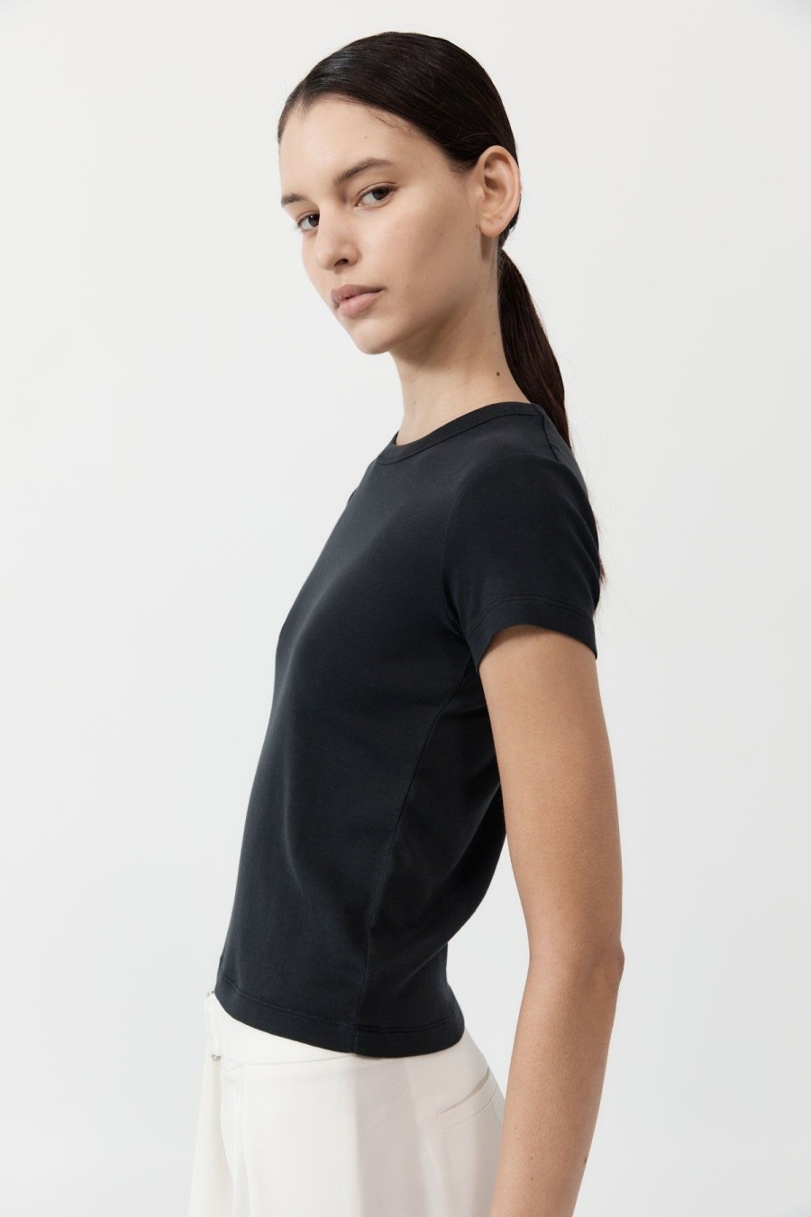 ST. AGNI Organic Cotton Baby Tee - Black | Basics