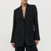 ST. AGNI Tailored Linen Blazer - Black | Tailoring