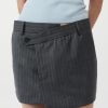 ST. AGNI Deconstructed Mini Skirt - Stone Blue Stripe | Skirts