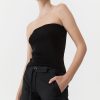 ST. AGNI 90s Strapless Knit Top - Black | Knitwear