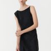 ST. AGNI Sophia Drape Mini Dress - Washed Black | Dresses