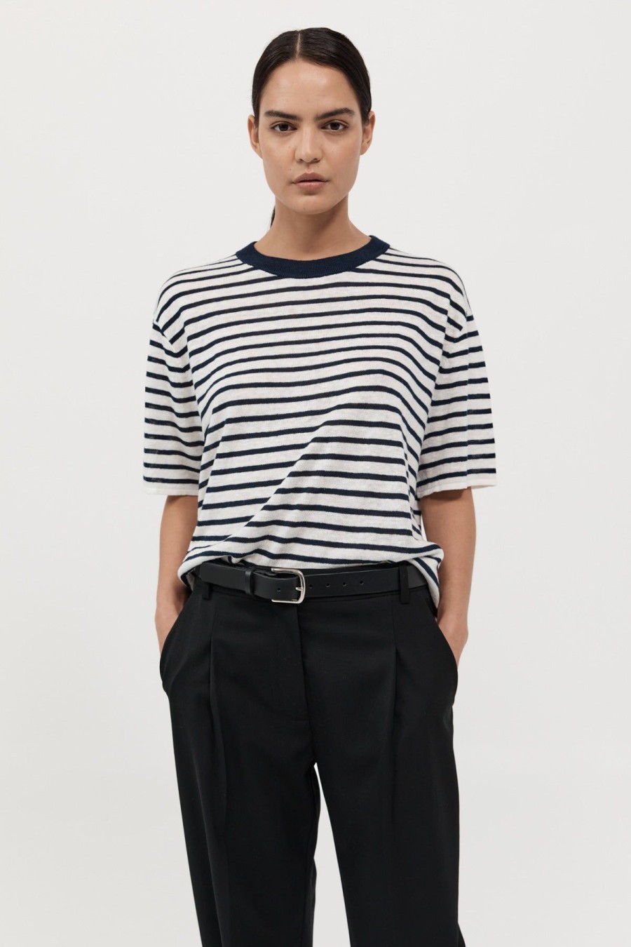 ST. AGNI Copain Knit Tee - Brenton Stripe | Knitwear