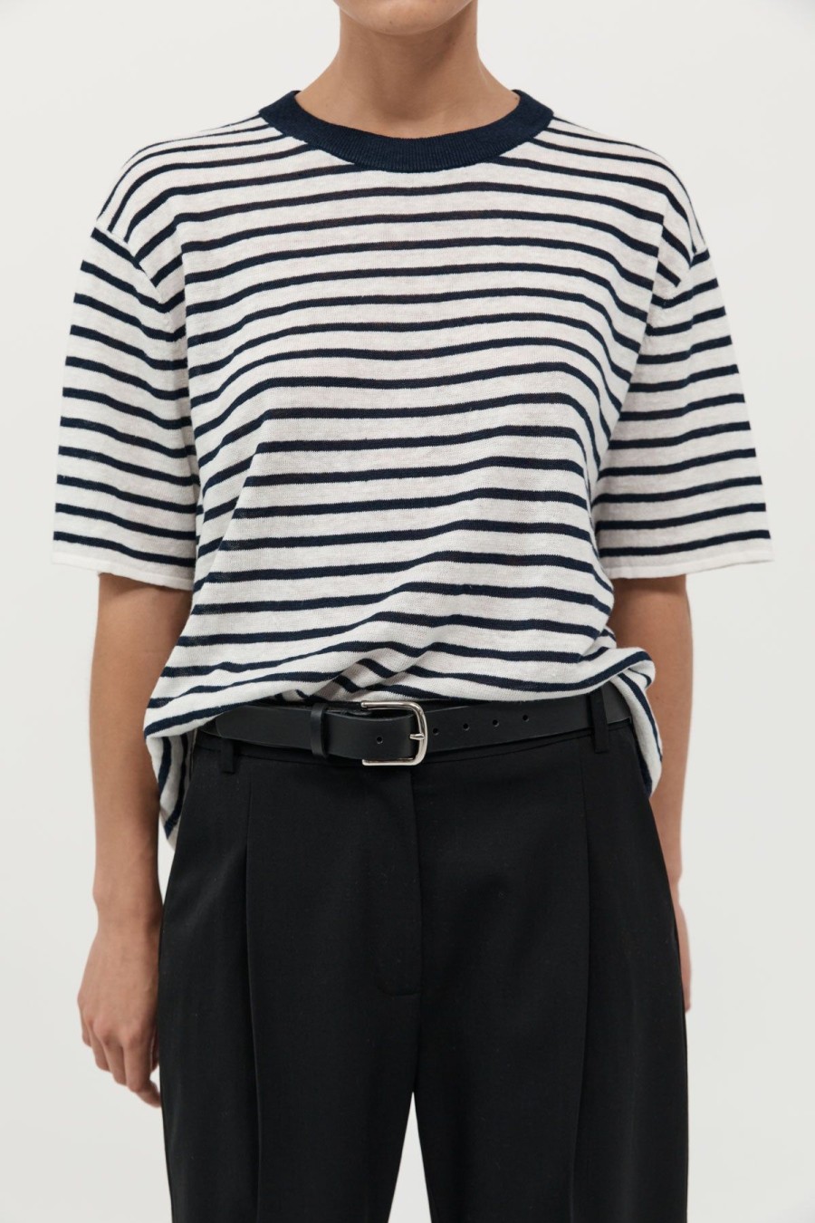 ST. AGNI Copain Knit Tee - Brenton Stripe | Knitwear