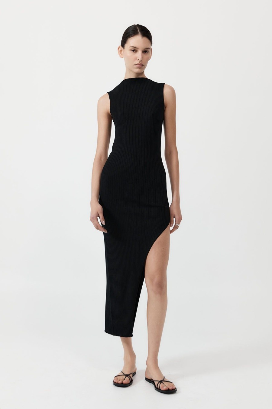 ST. AGNI Cut Away Knit Dress - Black | Dresses