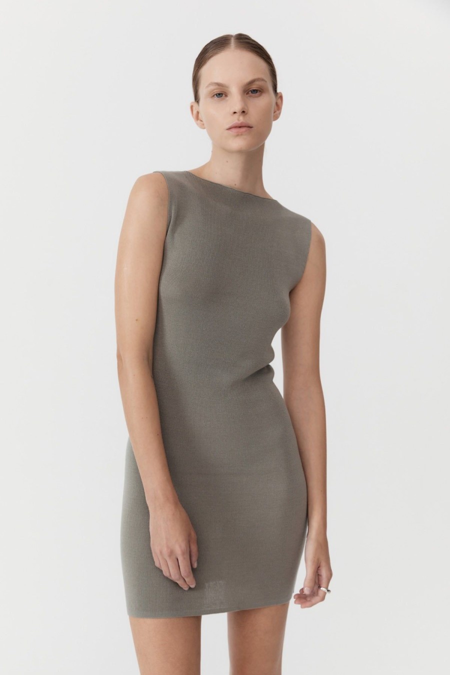 ST. AGNI Vas Knit Mini Dress - Shadow | Knitwear