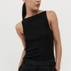 ST. AGNI Ava Knit Top - Jet Black | Knitwear