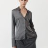 ST. AGNI Soft Silk Shirt - Pewter Grey | Tops