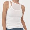 ST. AGNI Double Layer Knit Singlet - White | Tops