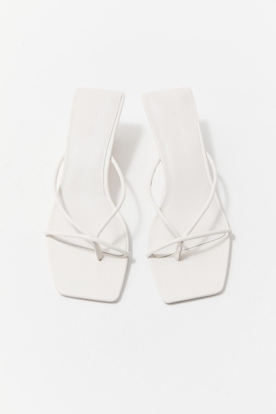 ST. AGNI Minimal Low Wedge - White | Heels