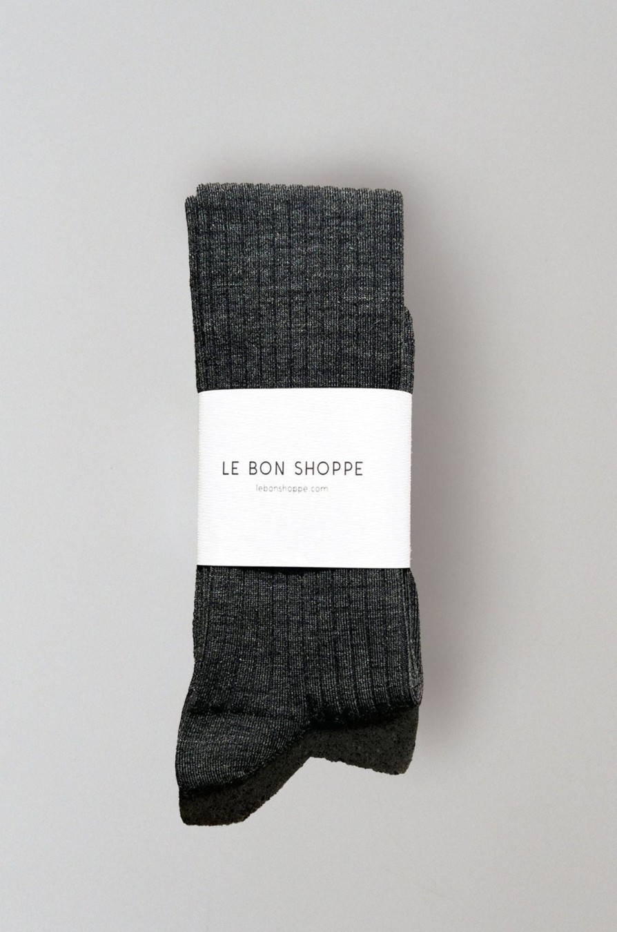 ST. AGNI Schoolgirl Socks - Charcoal Melange - By Le Bon | Socks