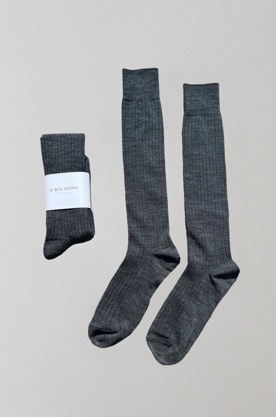 ST. AGNI Schoolgirl Socks - Charcoal Melange - By Le Bon | Socks