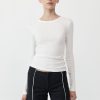 ST. AGNI Organic Cotton Long Sleeve Top - White | T-Shirts