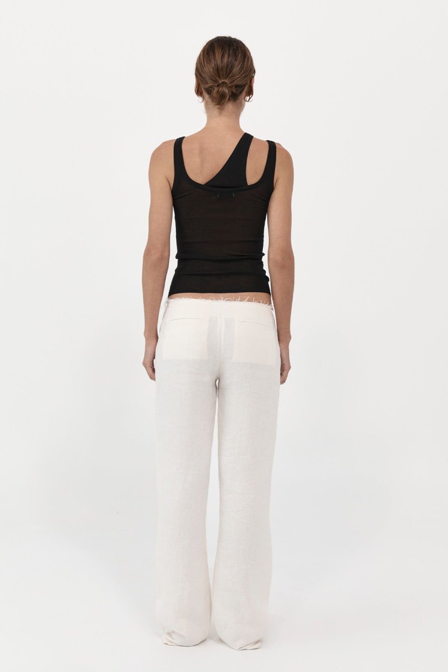 ST. AGNI Low Waist Raw Edge Pants - Ivory | Pants