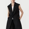 ST. AGNI Sleeveless Tailored Blazer - Black | Tailoring