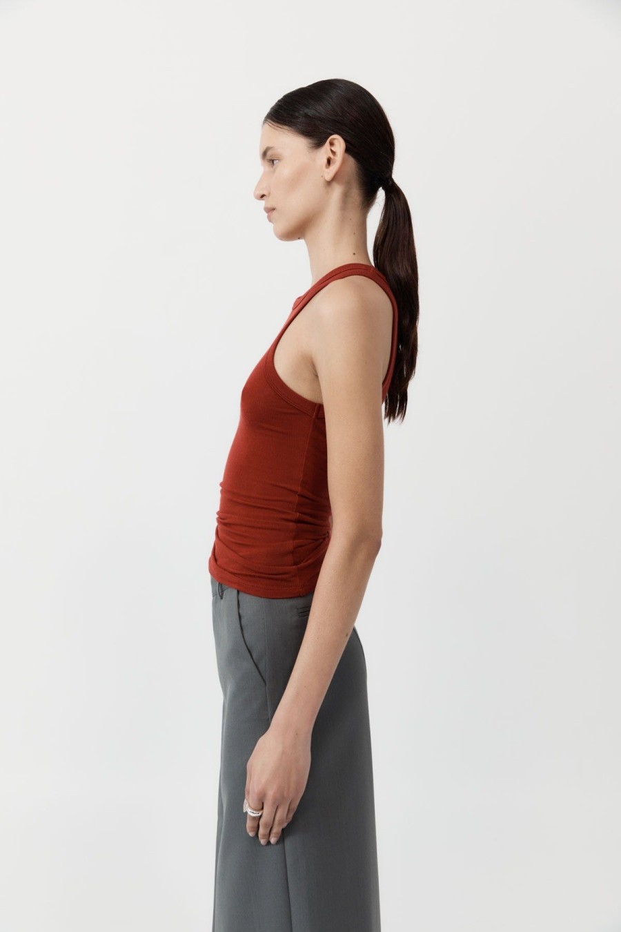 ST. AGNI Jersey Tank - Rouge | Knitwear