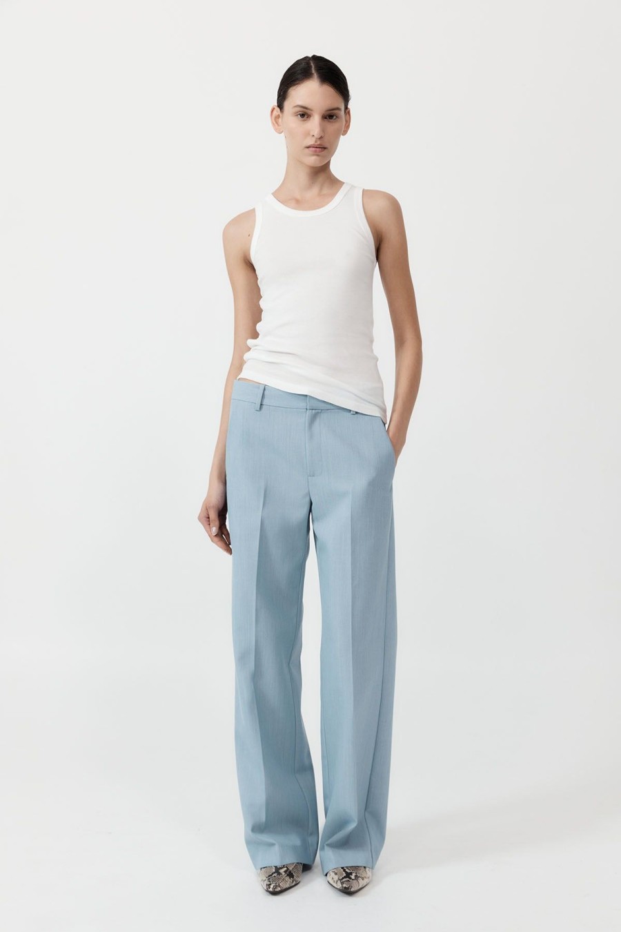 ST. AGNI Carter Trousers - Stone Blue | Pants