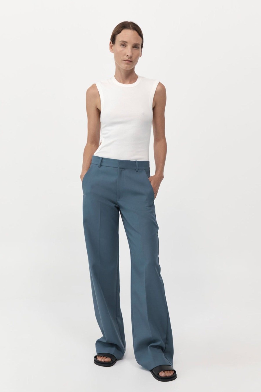 ST. AGNI Carter Trousers - Slate | Tailoring