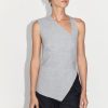 ST. AGNI Asymmetrical Neck Top - Grey Heather | Tops