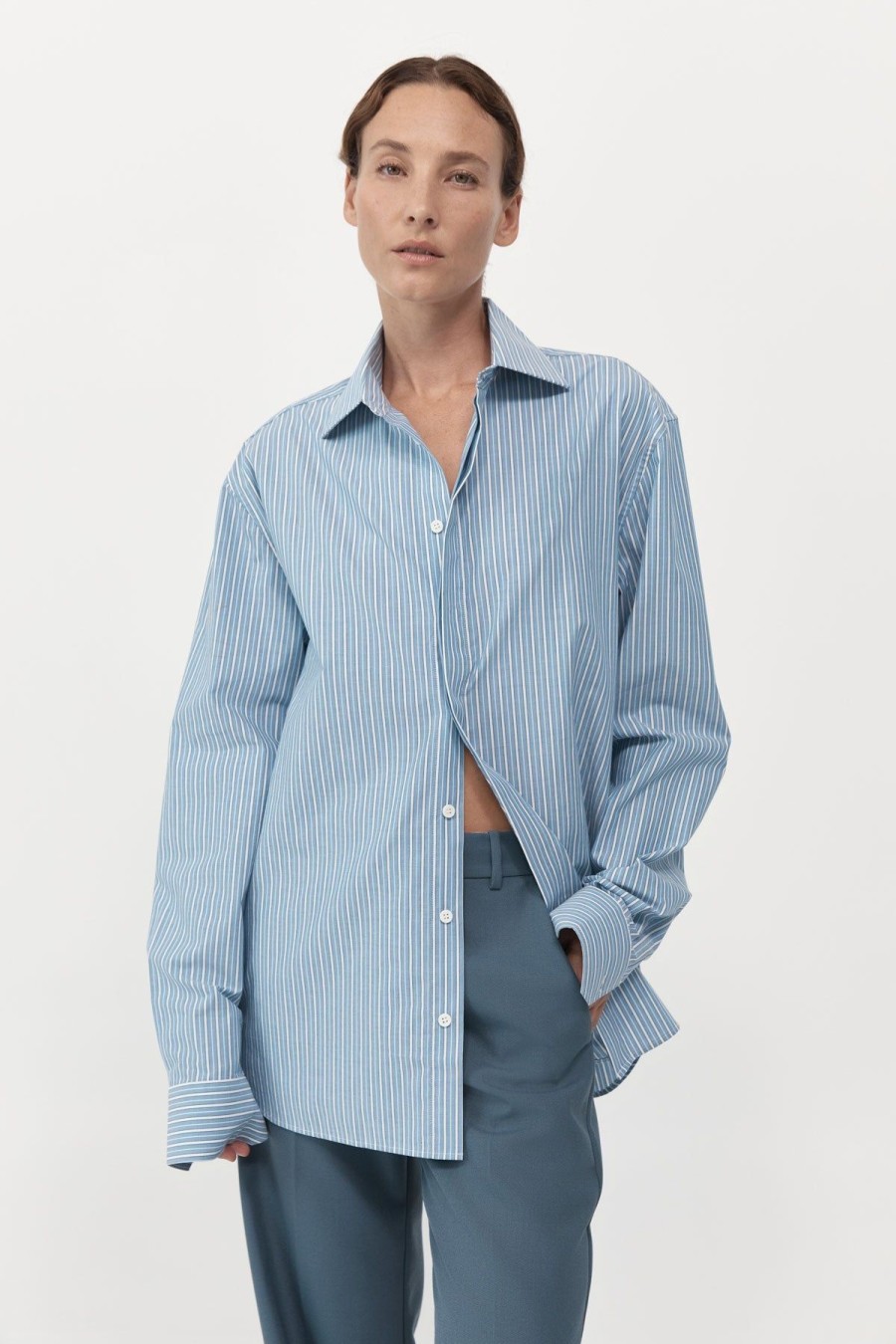 ST. AGNI Homme Shirt - Blue Stripe | Shirts