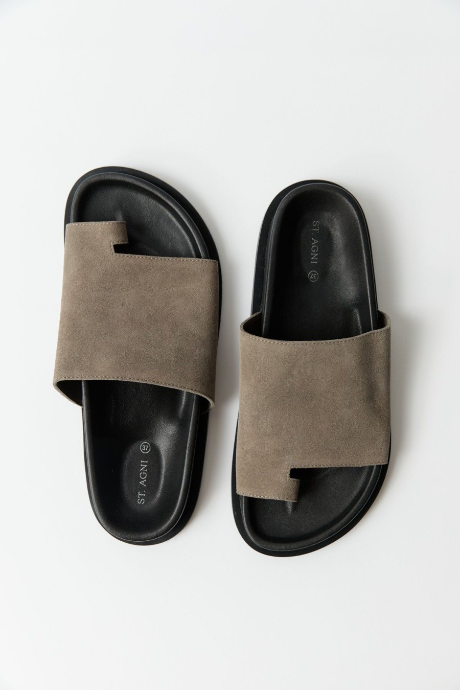 ST. AGNI Loe Suede Slide - Kelp | Uni