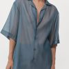 ST. AGNI Relaxed Collar Shirt - Slate | Tops