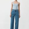 ST. AGNI Mid Rise Wide Leg - Denim Blue | Pants