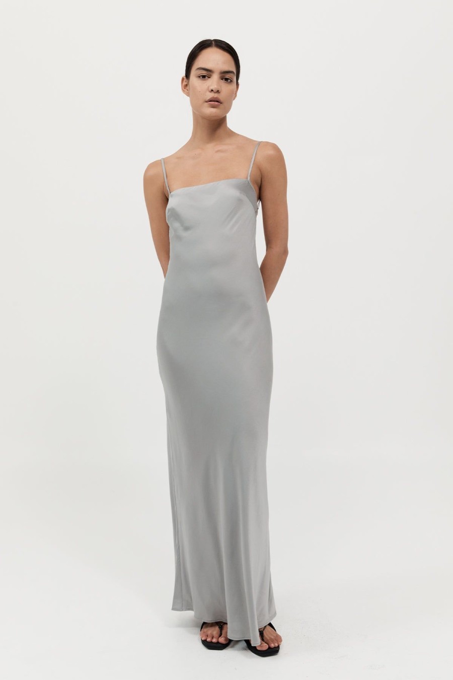 ST. AGNI Low Back Slip Dress - Silver | Dresses