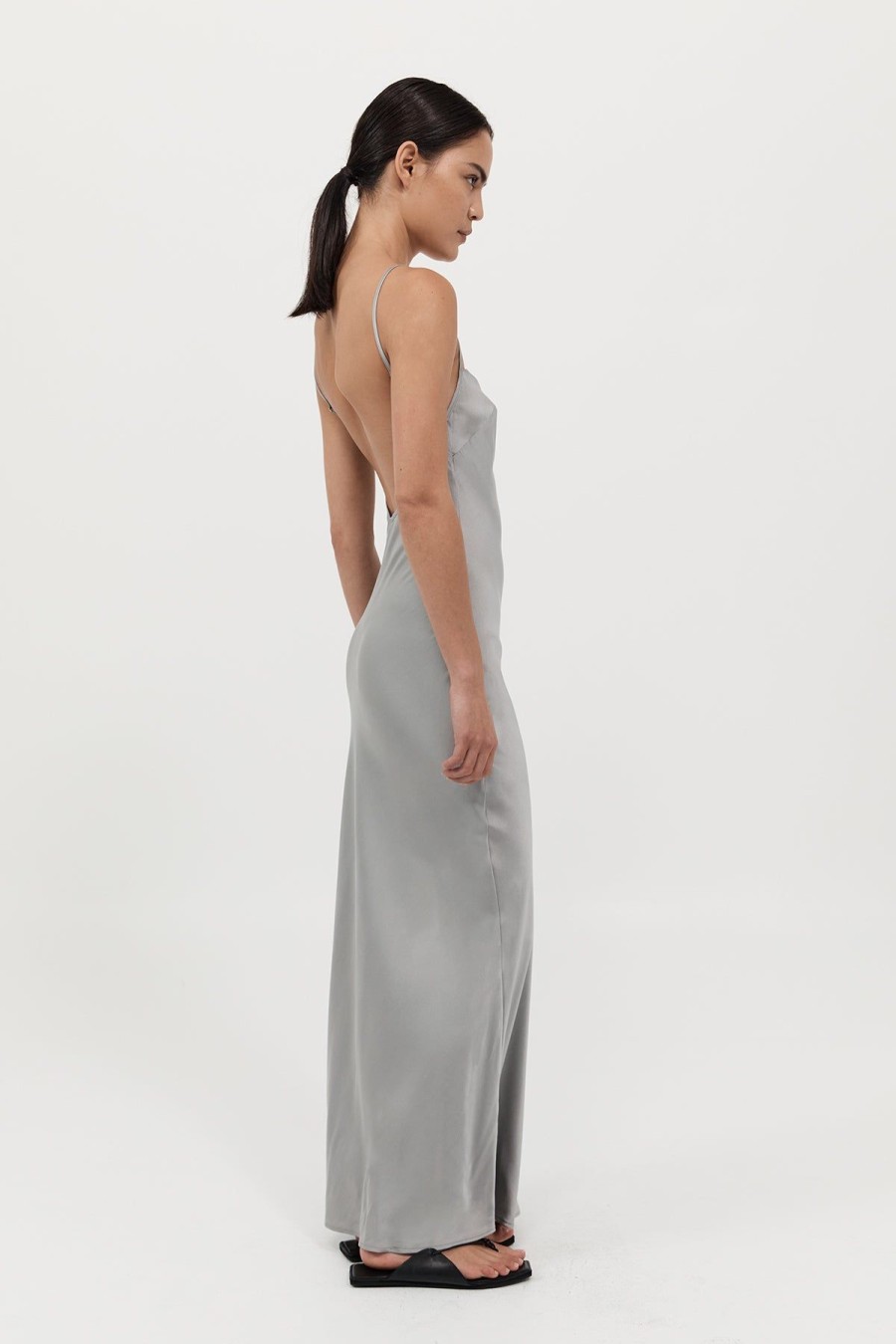 ST. AGNI Low Back Slip Dress - Silver | Dresses