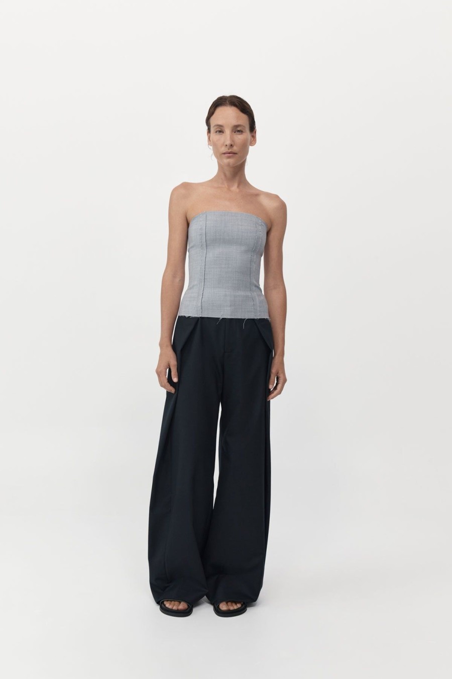 ST. AGNI Bustier Top - Grey Heather | Tops