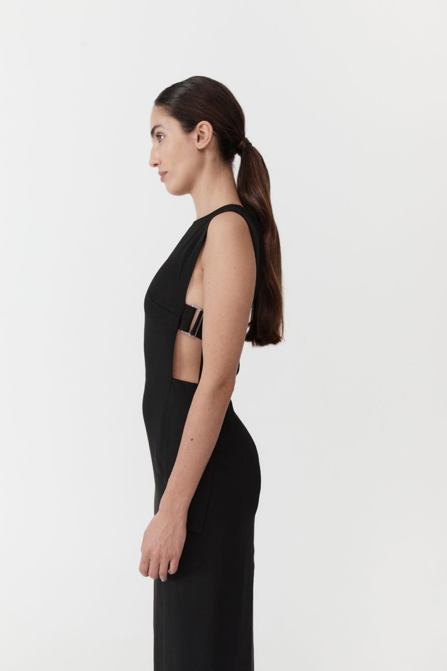 ST. AGNI Classic Side Detail Dress - Black | Tailoring