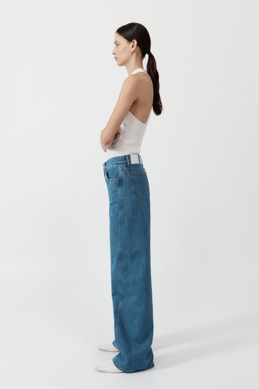 ST. AGNI Low Rise Jeans - Denim Blue | Denim