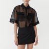 ST. AGNI Sheer Organza Shirt - Black | Uni