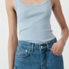 ST. AGNI Organic Cotton Asymm Tank - Stone Blue | Basics