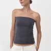 ST. AGNI Strapless Jersey Top - Graphite | Tops