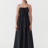 ST. AGNI Relaxed Drawstring Dress - Black | Dresses