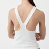 ST. AGNI Organic Cotton V Back Tank - White | Tops