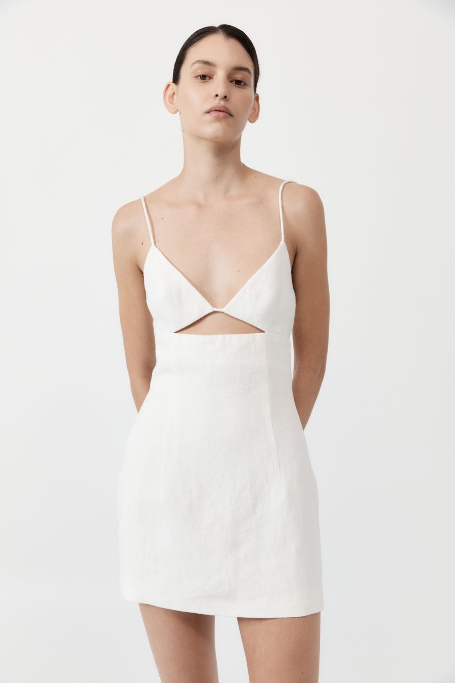 ST. AGNI Linen Bra Mini Dress - Ivory | Tailoring