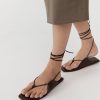 ST. AGNI Tie Up Sandal - Chocolate | Sandals