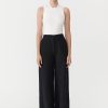 ST. AGNI Linen Wide Leg Pants - Black | Pants