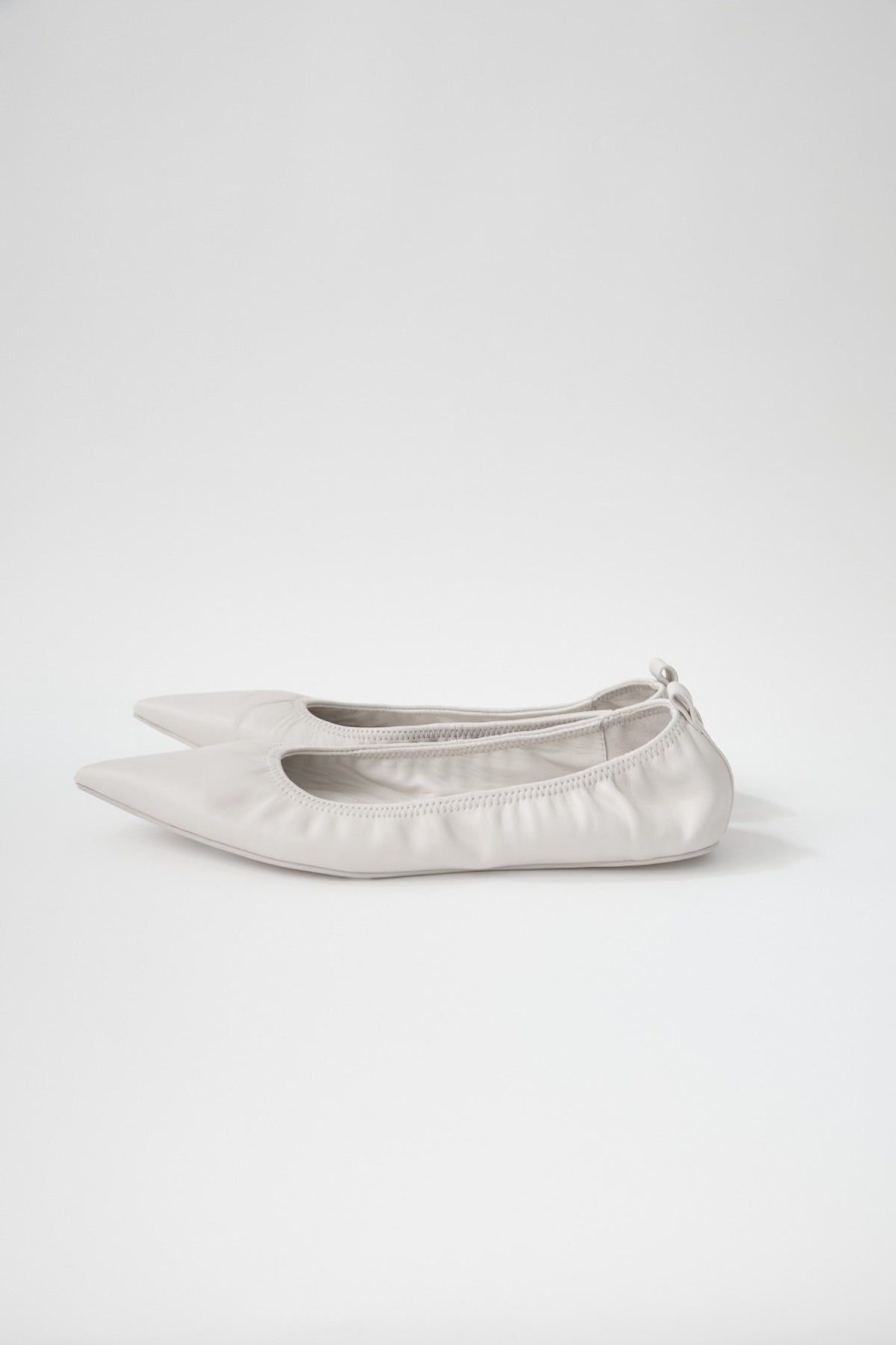 ST. AGNI Soft Leather Flat - Cool White | Flats