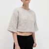 ST. AGNI Alpaca Cropped Tee - Light Grey | Tops