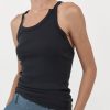 ST. AGNI Organic Cotton Abstract Singlet - Black | Tops