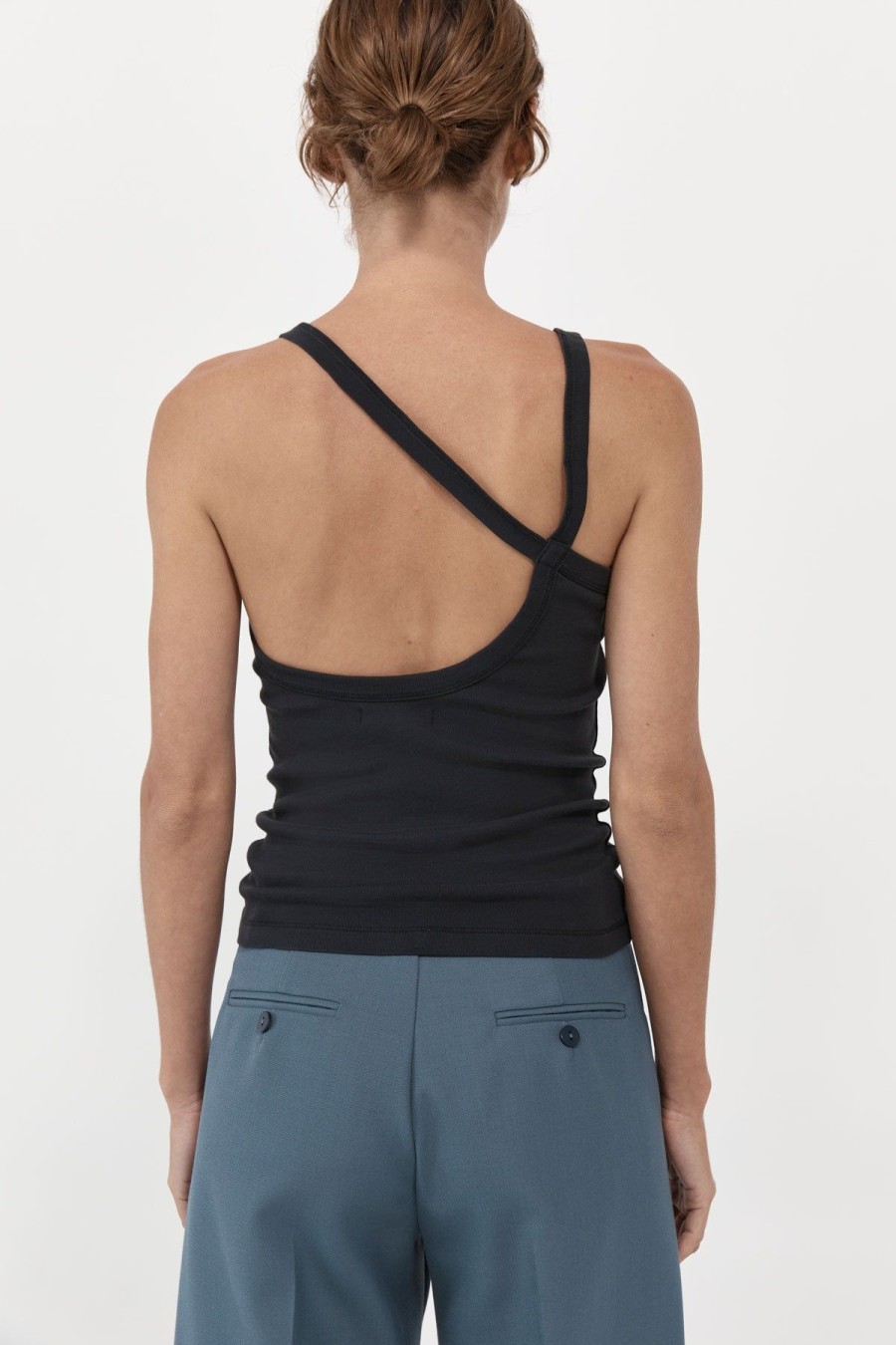 ST. AGNI Organic Cotton Abstract Singlet - Black | Tops