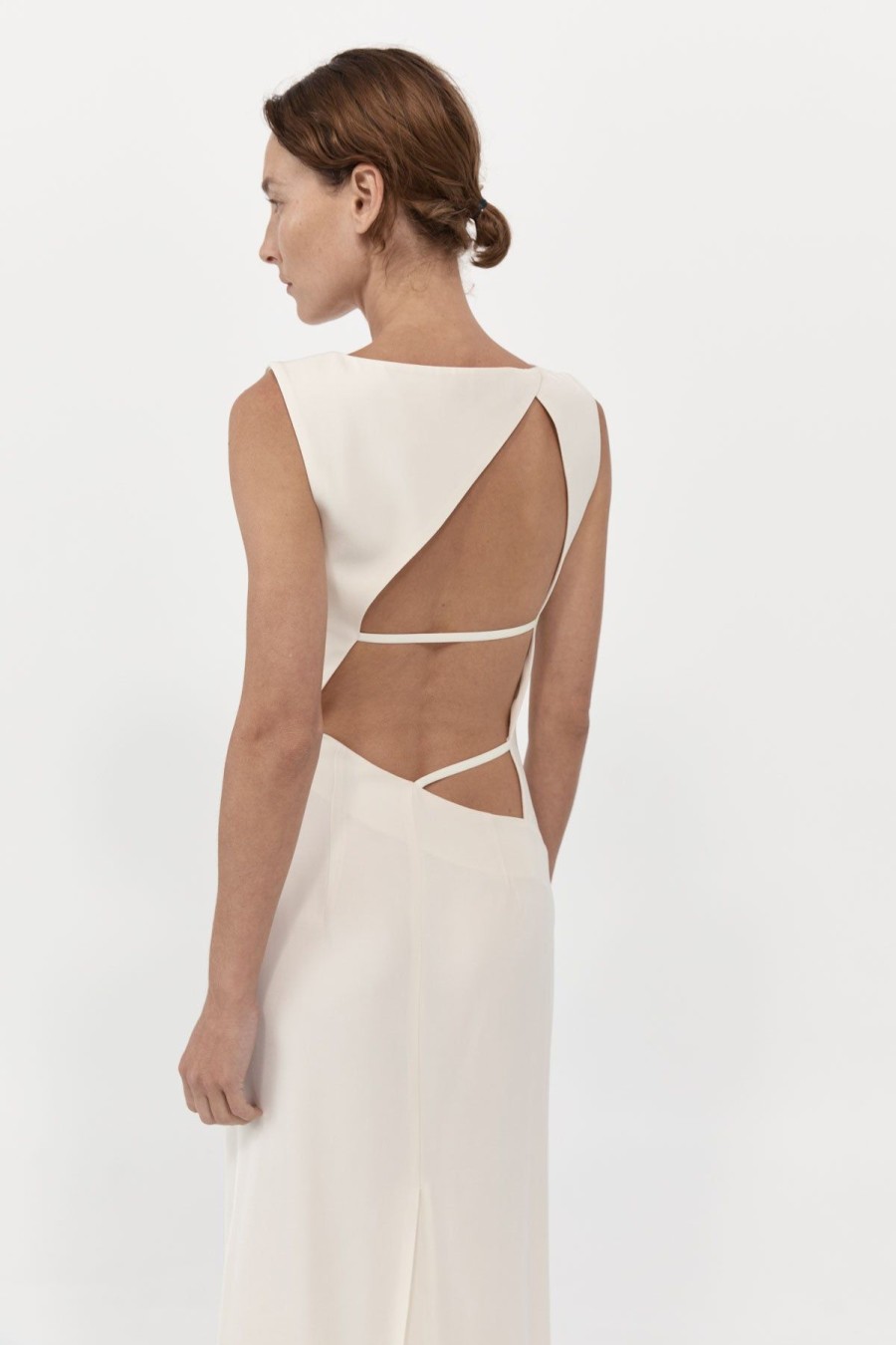 ST. AGNI Cut Out Midi Dress - Cool White | Dresses