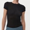 ST. AGNI Second Skin Knit Tee - Black | T-Shirts