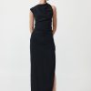 ST. AGNI Asymm Tuck Dress - Black | Dresses