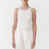 ST. AGNI Organic Cotton Singlet - White/Black | Basics